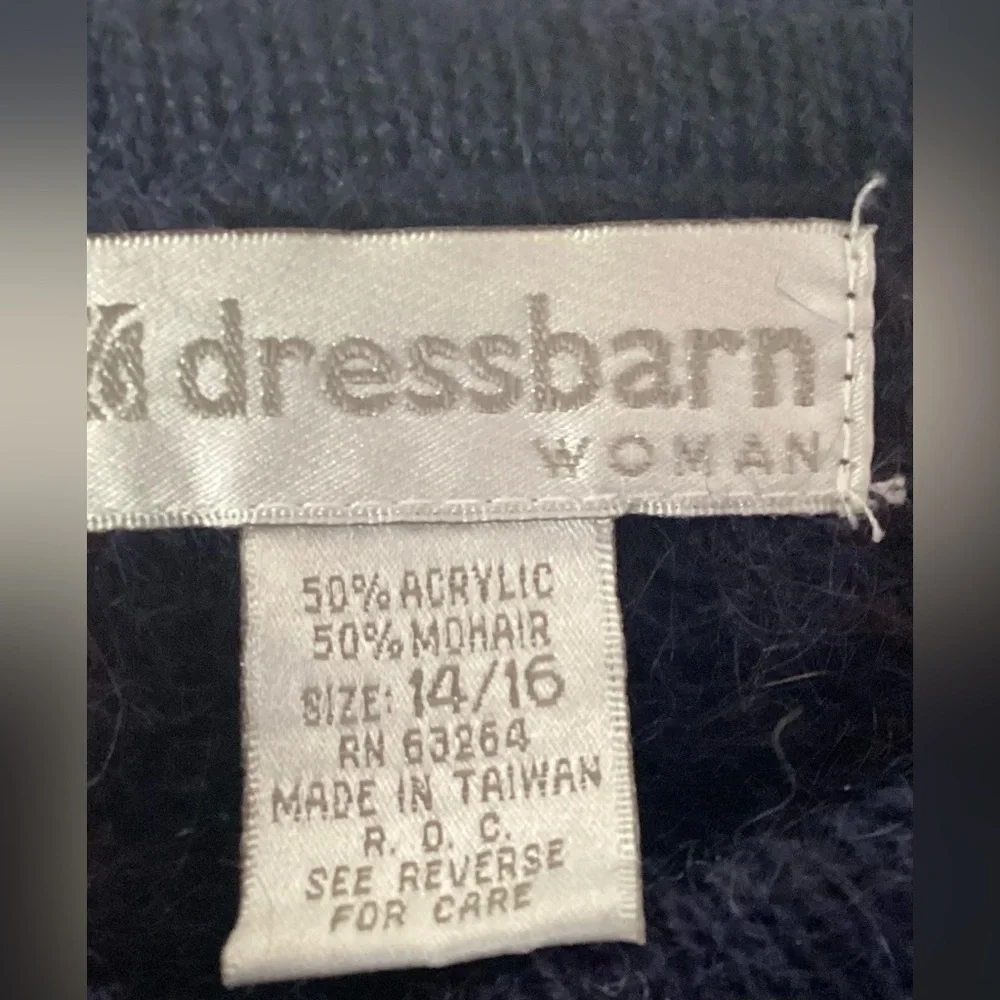 Vintage 1990s Dressbarn Plaid Button Up Cardigan  Mohair Blend Size 14/16